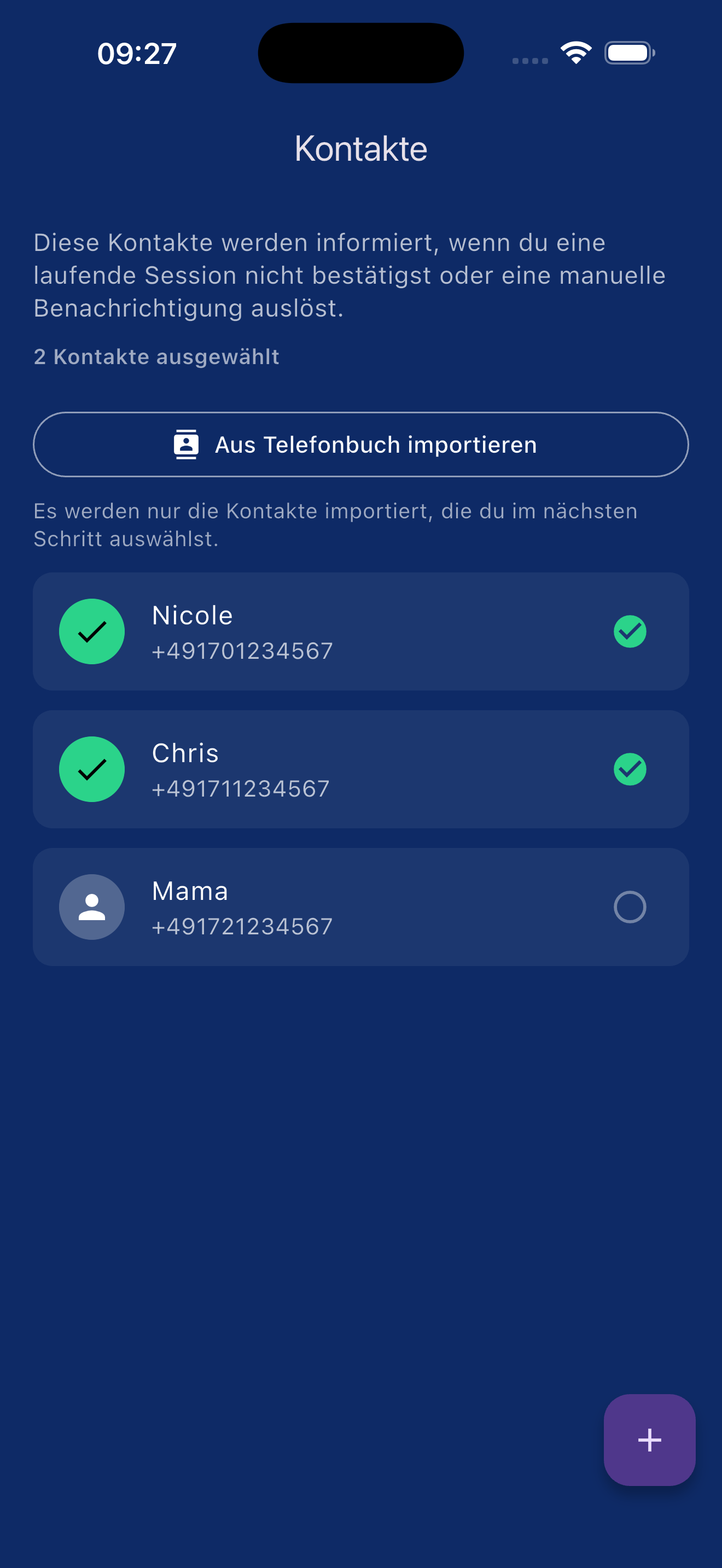 Ausgewählte Begleitkontakte in WithYou